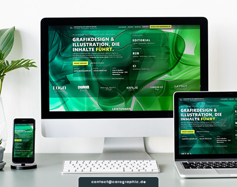 Digitale Markenpräsenz für Grafikdesign und B2B-Illustration – responsives Weblayout und visuelle Positionierung von carographic
