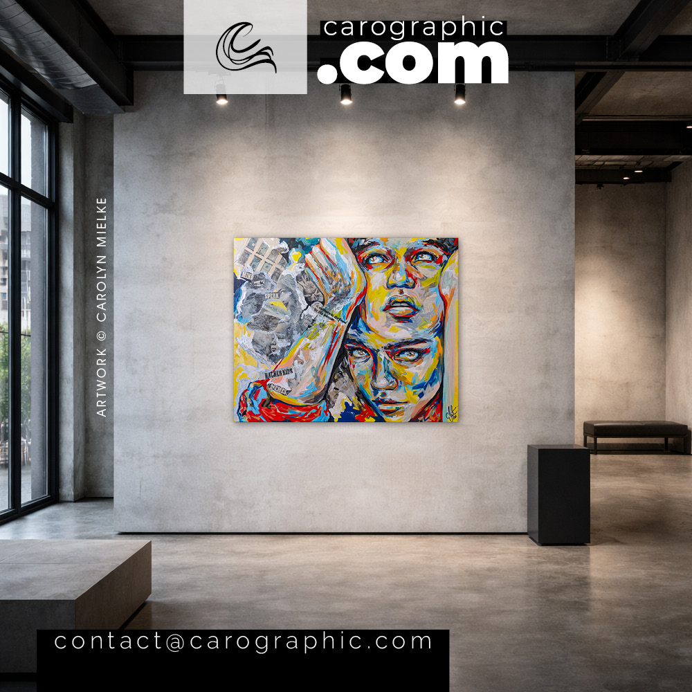 AGE OF STATIC – Raumansicht des Originalgemäldes in Ausstellungssituation